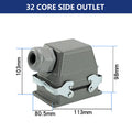 Rectangular Heavy Duty Connectors HDC HE 4 6 8 10 16 20 24 32 48 Core Pin 16A Waterproof Aviation Plug Top Side Line Connector