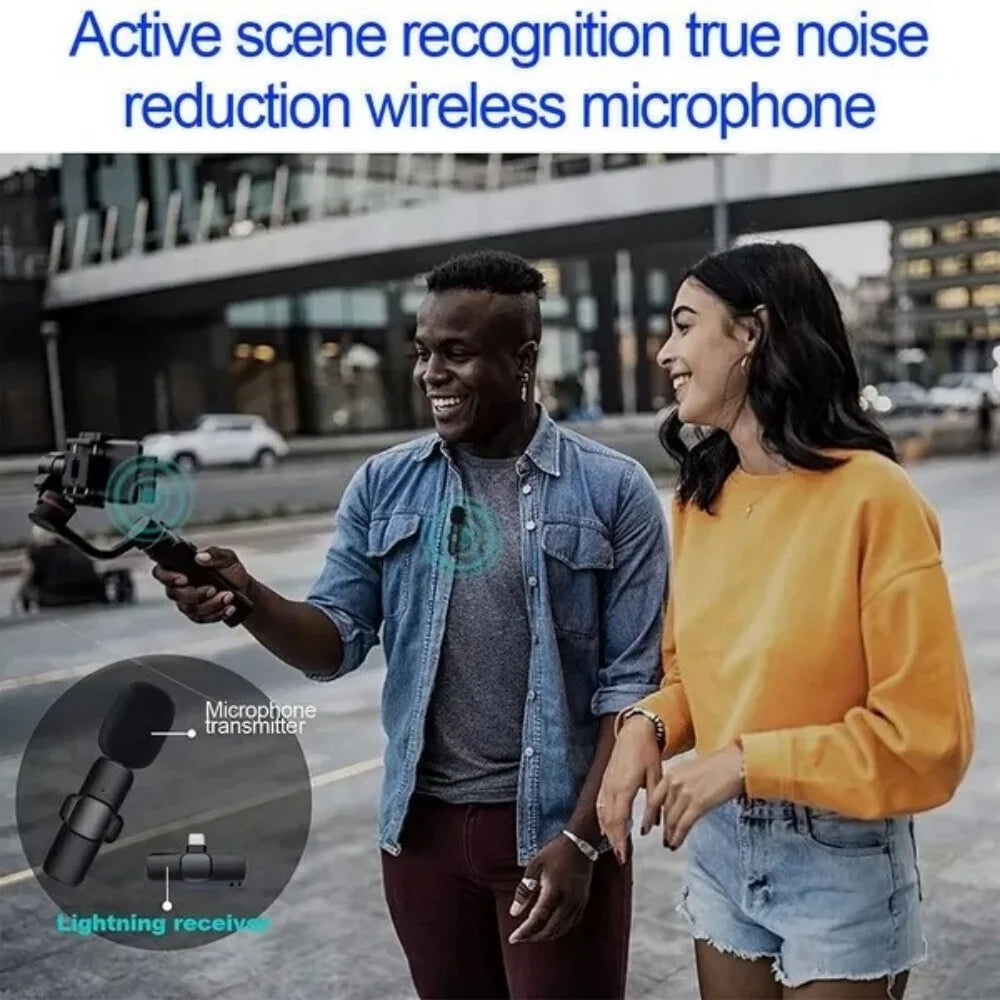 Mini Portable Wireless Lavalier Microphone for Live Broadcast Gaming Audio Video Recording Phone