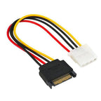 15 Pin SATA Male to Molex IDE 4 Pin Female Adapter Extension Power Cable IDE to Serial Motherboard ATA Computer HDD Hard Disk