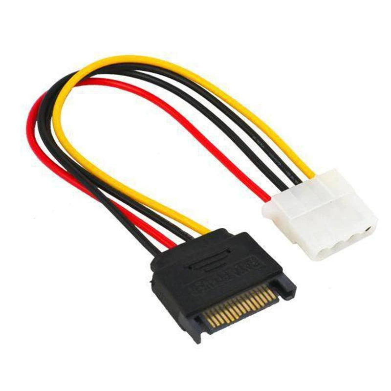 15 Pin SATA Male to Molex IDE 4 Pin Female Adapter Extension Power Cable IDE to Serial Motherboard ATA Computer HDD Hard Disk