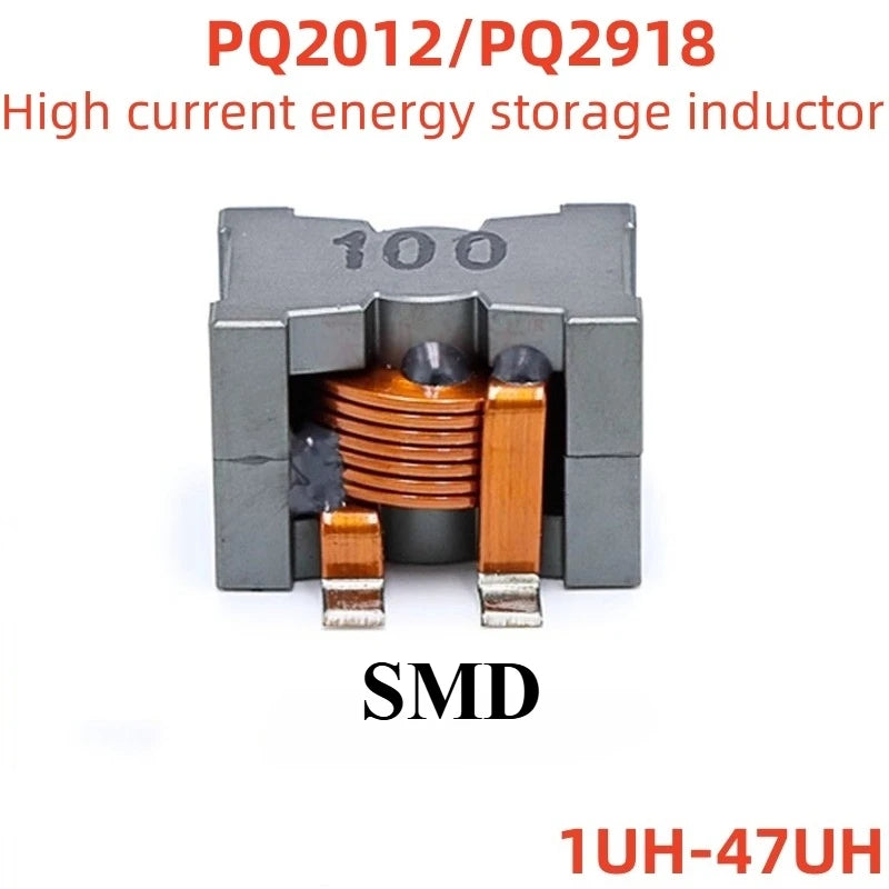 1PCS New Energy High Current Energy Storage Inductor PQ2918-10UH40A Flat Copper Wire Filter Inductor Coil SMD