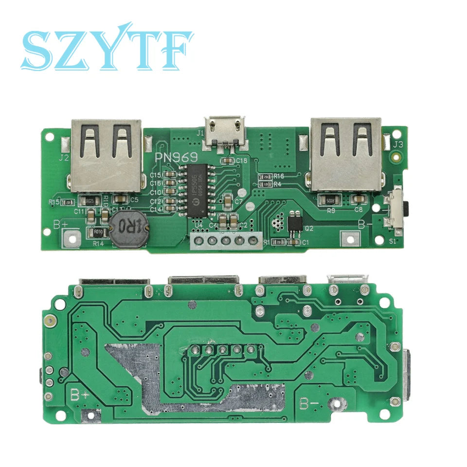 Lithium Battery Charger Board LED Dual USB 5V 2.4A Micro or Type-C USB Mobile Power Bank 18650 Charging Module
