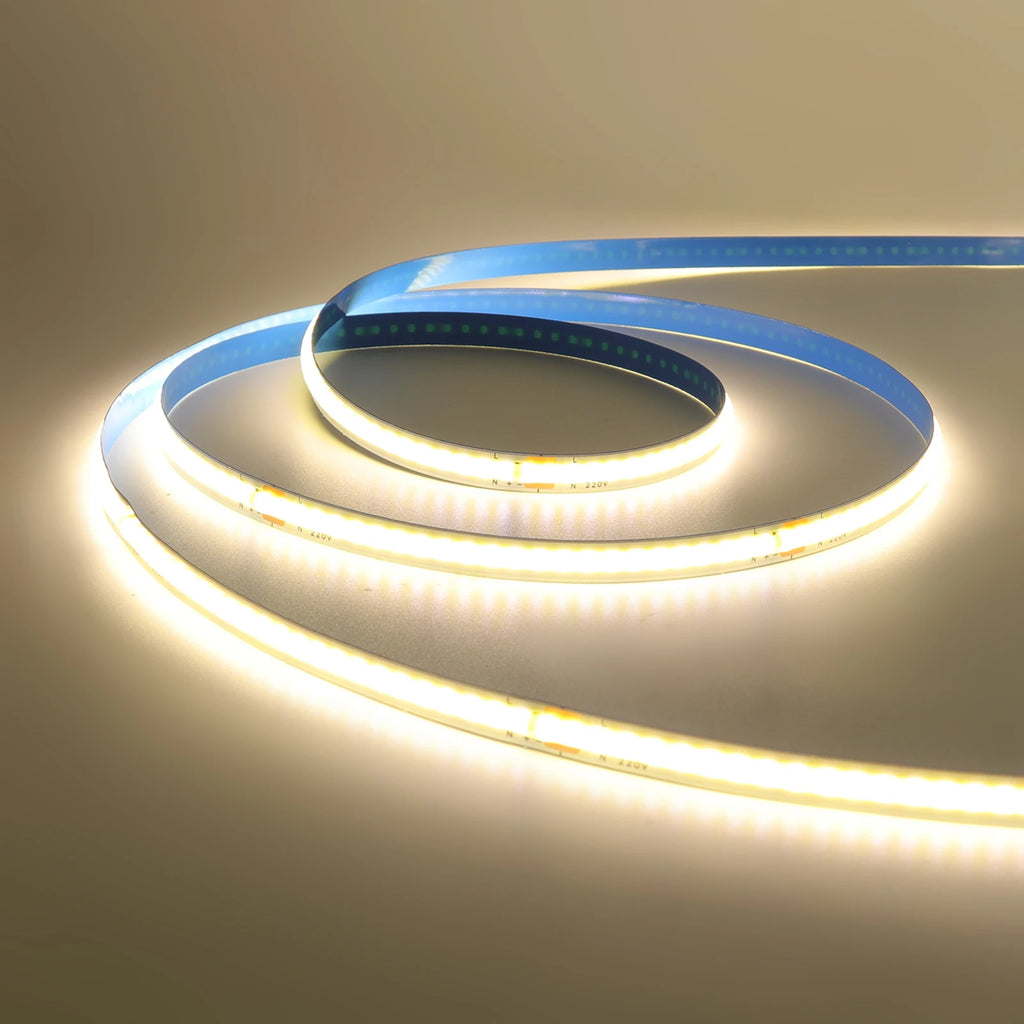 5M 10M 20M 50M/Roll COB Strip AC 220V 240Leds/M IP20 3000K 4000K 6000K Driver Build In Home Decor Flexible Ribbon Rope LED Light