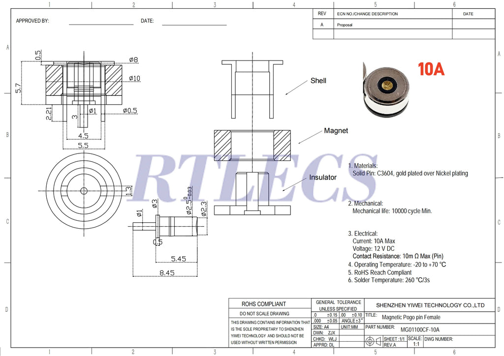 1/3/5 Pair Circular Shape Magnetic Pogo Pin Connector 1 2 3 4 5 Pole Male Female Probe DC Power Charging Round Profile