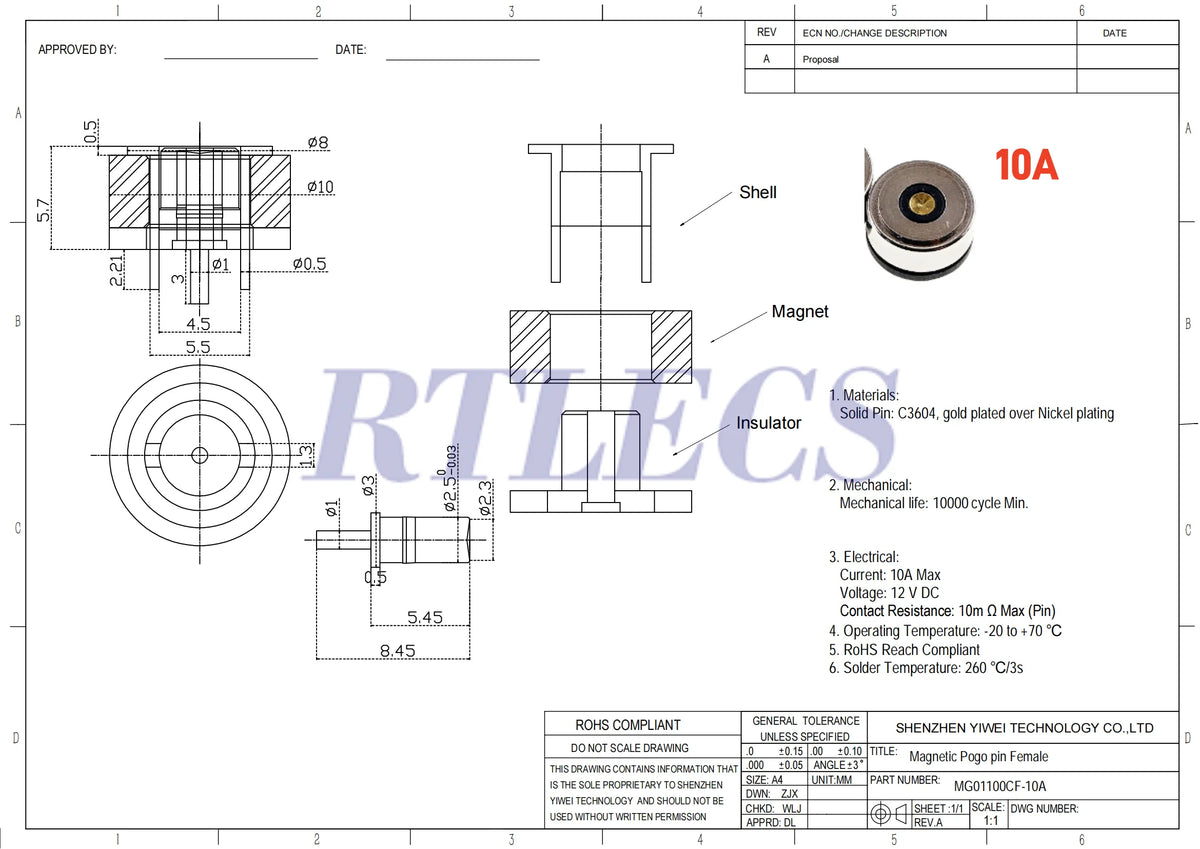 1/3/5 Pair Circular Shape Magnetic Pogo Pin Connector 1 2 3 4 5 Pole Male Female Probe DC Power Charging Round Profile