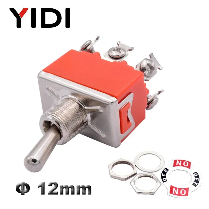 5pcs SPST DPDT 250V 15A Toggle Switch 2 3 Position Latching On-Off On-On On-Off-On E-TEN1322 1021 1122 1221 1321 Cap Waterproof