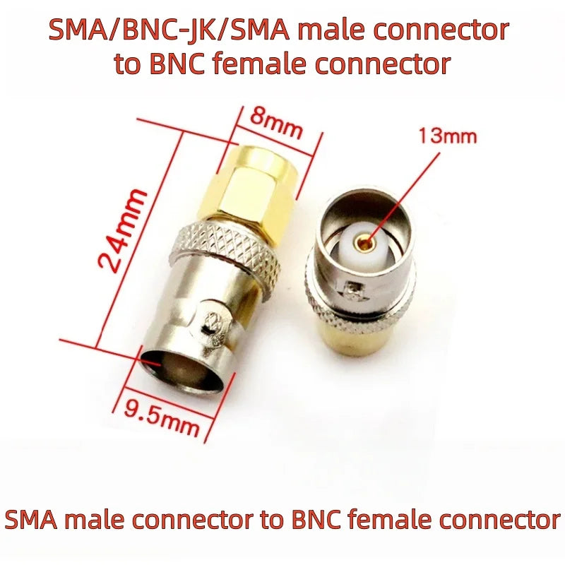 SMA Male Plug to BNC Female M/F Radio Antenna Connector RF Converter M/F Radio Antenna Adapters Kit Coaxial SMA to BNC Adapter