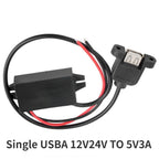 8-32V 12V 24V to 5V 3A DC DC Step Down Converter Type-C USB Power Buck Supply Charger for Mobile Phone iPad Charging Waterproof