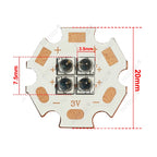DC3V/6V/12V IR LED 60 Degree 850nm 940nm Chip 10W High Power Light3535 4Chips Infrared Lamp Ceramic Beads With 20mm Copper Board