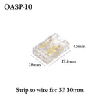 COB LED Wire Connector 5 8 10mm Connection Solderless Mini Buckle FCOB RGB CCT LED Strip Lights 2 3 4 Pin No Dark Area Connector
