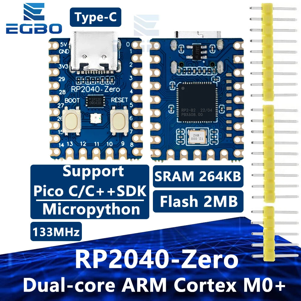 1~20PCS RP2040-Zero For Raspberry Pi Microcontroller PICO Development Board Module Dual-core Cortex M0+ Processor 2MB Flash
