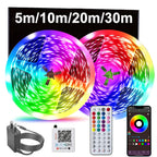 RGB Led Strip Lights for Room 5m 10m 20m 30m Music Sync Led Lights with Remote and APP Control for Room Bedroom Party Docor TV Backlight