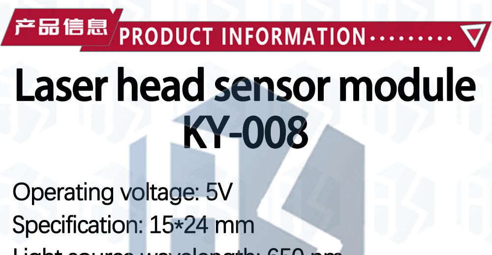 KY-008 650nm Laser Transmitter Module with Laser Sensor Module Non-Modulator Tube Laser Receiver Module Kit