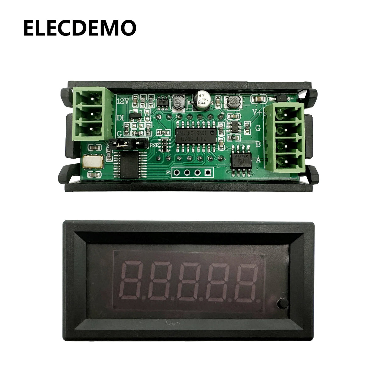 Digital Frequency Counter Tachometer Module, High Precision RPM Speed Meter, Encoder Sensor Input, RS485 Modbus