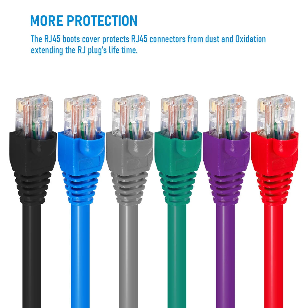 20/50pcs OD6.5 Cable Connector Plug Cover CAT5E CAT6 RJ45 Ethernet Network Cable 10 Colors Strain Relief Boots