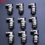 JCD GX16 90 Degree Right Angle 16mm Aviation Connector Elbow M16-2 3 4 5 6 7 8 9 10 Pin Female Plug Male Chassis Mount Socket