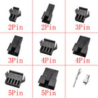 SM 2.54mm Pitch JST SM 2/3/4/5 Pin Female and Male Black Plastic Housing Wire Connector JST SM2.54 Plug Shell Crimp Terminals