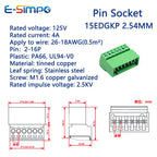 2.54mm 2EDGRK 15EDGKP 2P/3P/4P/5P/6P/8P/12P-16PIN Female Male Solderless Docking Type PCB Plug Wire Terminal Block Connector