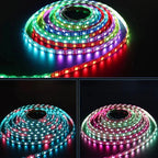 WS2812B 5050 RGBIC Smart LED Strip WS2812 Individually Addressable IC 30/60/144Pixels/Leds/m Light DC5V Black White IP30/65/67