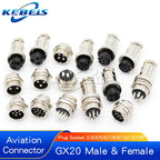 1set GX20 aviation plug and socket connector GX20-2/3/4/5/6/7/8/9/10/12 core connector connector 20mm