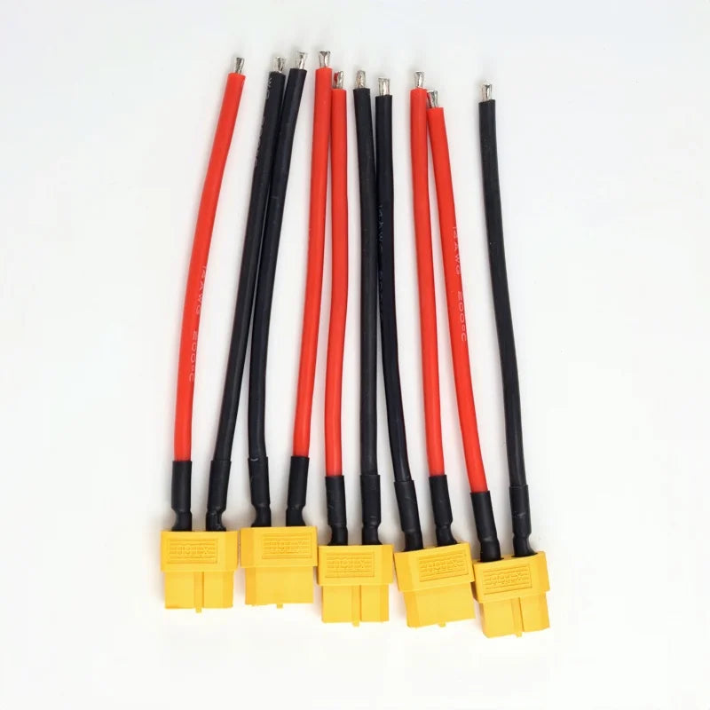 5pcs XT60 Female/Male Plug Battery Connector 14AWG 10cm with Silicone Flexible Wire RC Lithium Battery Motor Parts DIY