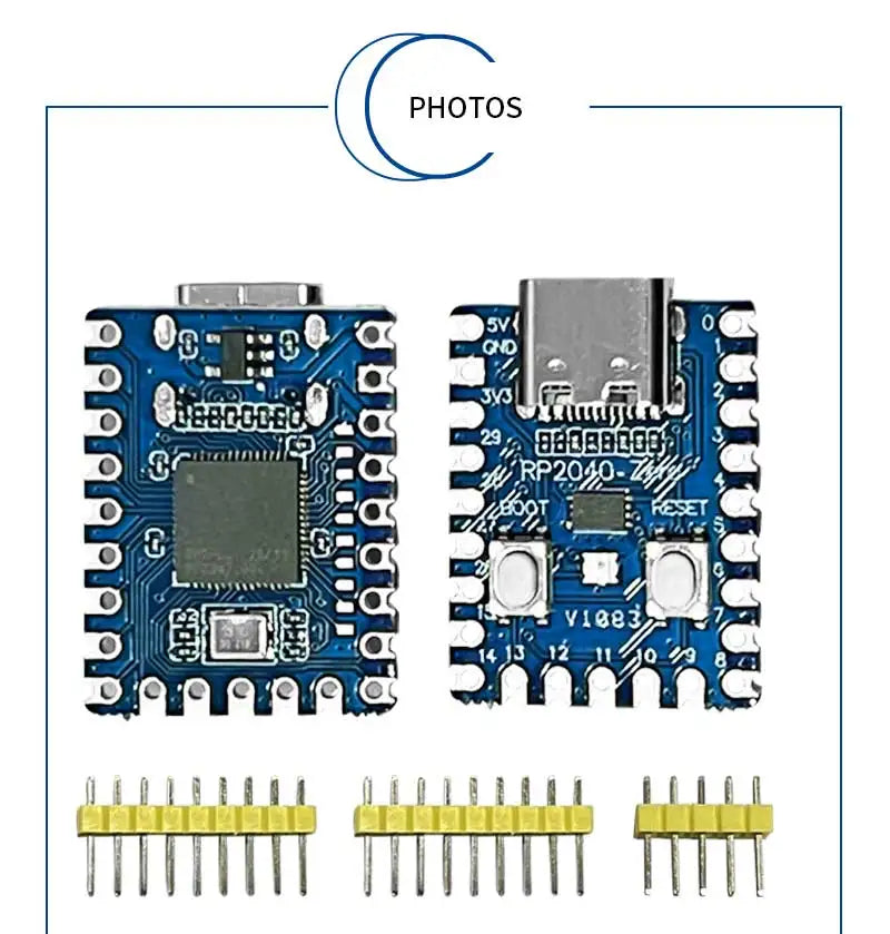 1-10PCS RP2040-Zero RP2040 for Raspberry Pi Microcontroller PICO Development Board Dual-core Cortex M0+ Processor 2MB Flash XCW