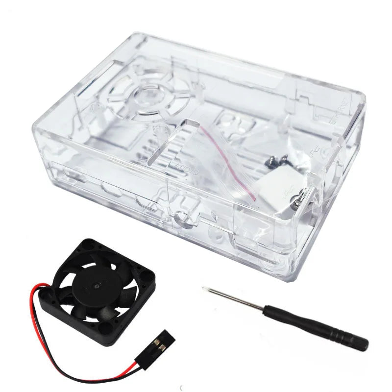 Raspberry Pi 4B Case ABS Protective Shell Box With Cooling Fan