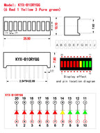 10pcs Multi-Color LED Display Bargraph Light 10 Segments Red Blue Yellow White Green Single Color Battery Level Bar Graph DIY