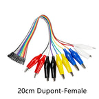 10Pin Alligator Clip to Dupont Test Wire Male Female Jumper Cable for Arduino Raspberry Pi Circuit Testing