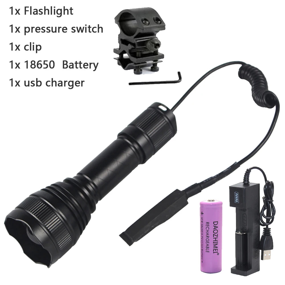 200 Yard T21 IR Flashlight Zoomable Focus 10 Watt 850nm-940nm LED Infrared Radiation Lamp Night Vision Torch Hunting Lantern
