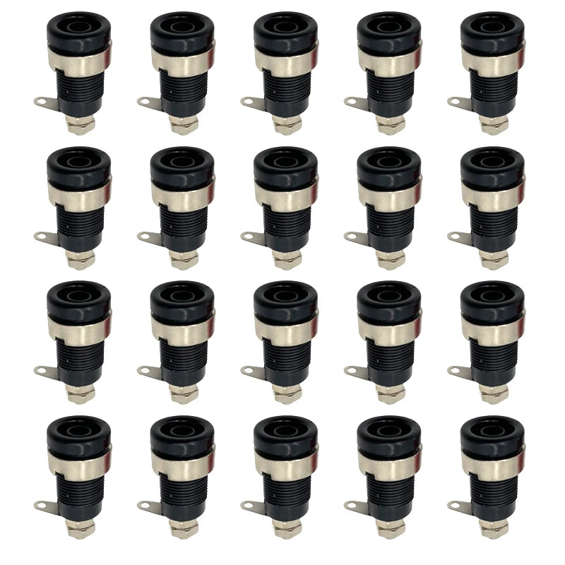 20PCS Insulated Safety 32A 4mm Banana Socket Terminal 5 Colors Female Jack Panel Mount Socket Binding Post Wire Connector