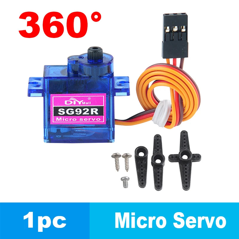 90 Degree Metal Gear Micro Servo 180/270/360 Degree Controllable Angle Steering Motor for RC Car Boat DIY
