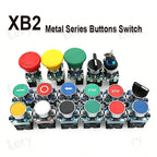 1Pcs XB2-BG21 XB2-BA31 XB2-BS54 22mm Knob Key Start Inching Power on Button Switch Self Reset Small Mushroom Head Emergency Stop
