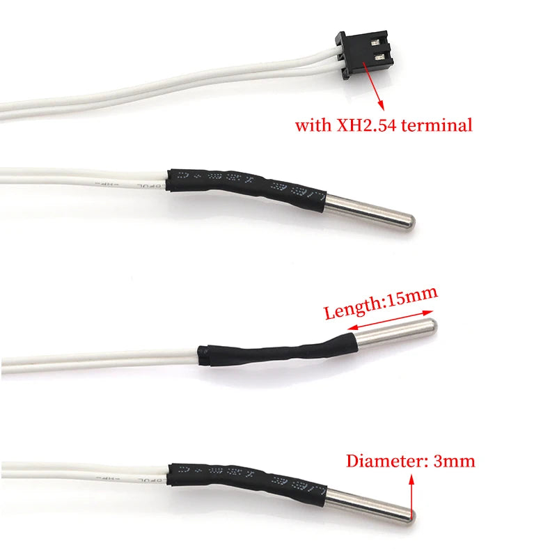1M/2M HT-NTC100K Thermistor Temperature Sensor For High Temperature Filament 350 Degrees Hotend Kit B3950 For 3D Printer Parts