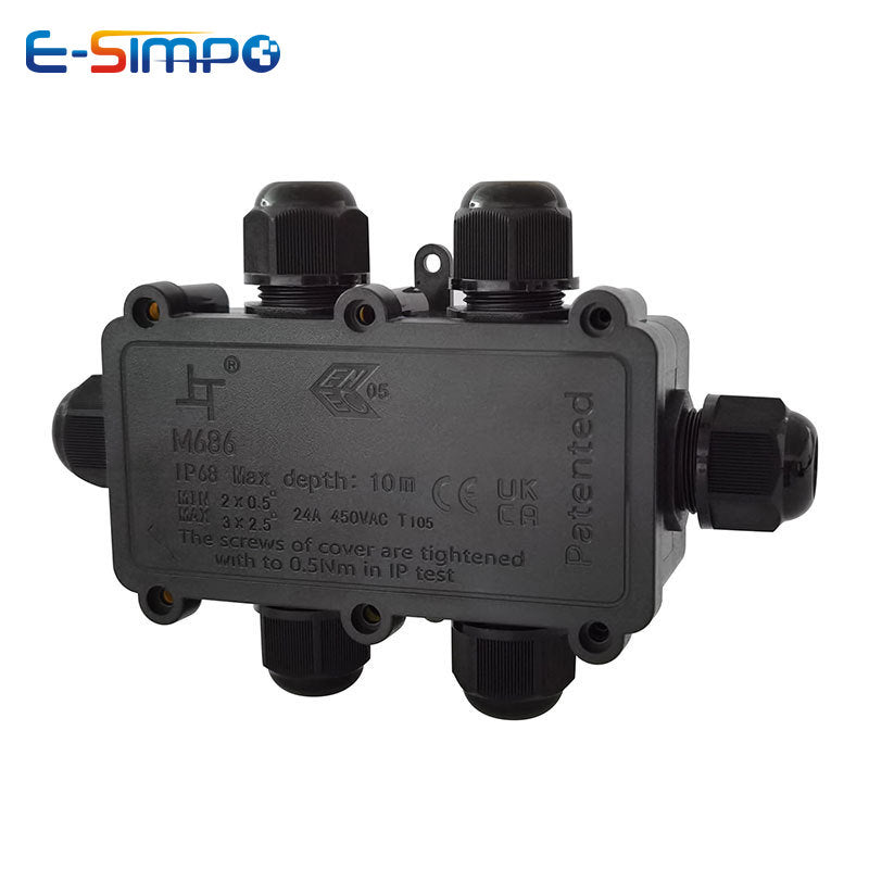 6Way 1IN5Out IP68 Underwater Power Cord Junction Box 4-11mm LED Pool Lamp External Outdoor Light Wire Cable Waterproof Connector