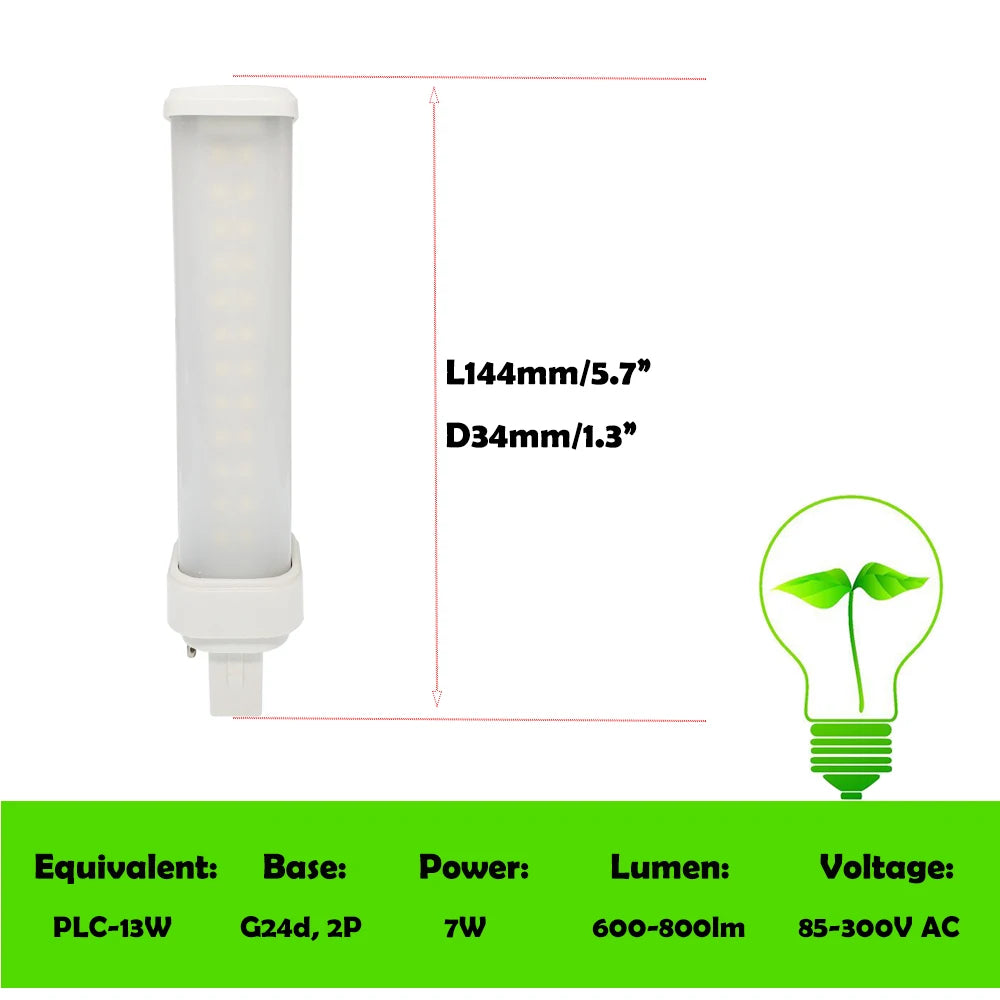 1pc G24d 2P GX24Q 4P 7W 9W 11W 2U CFL PLC 13W 18W 26W LED Replacement Horizontal Retrofit PL Plug Lamp,Ballast Removal Required