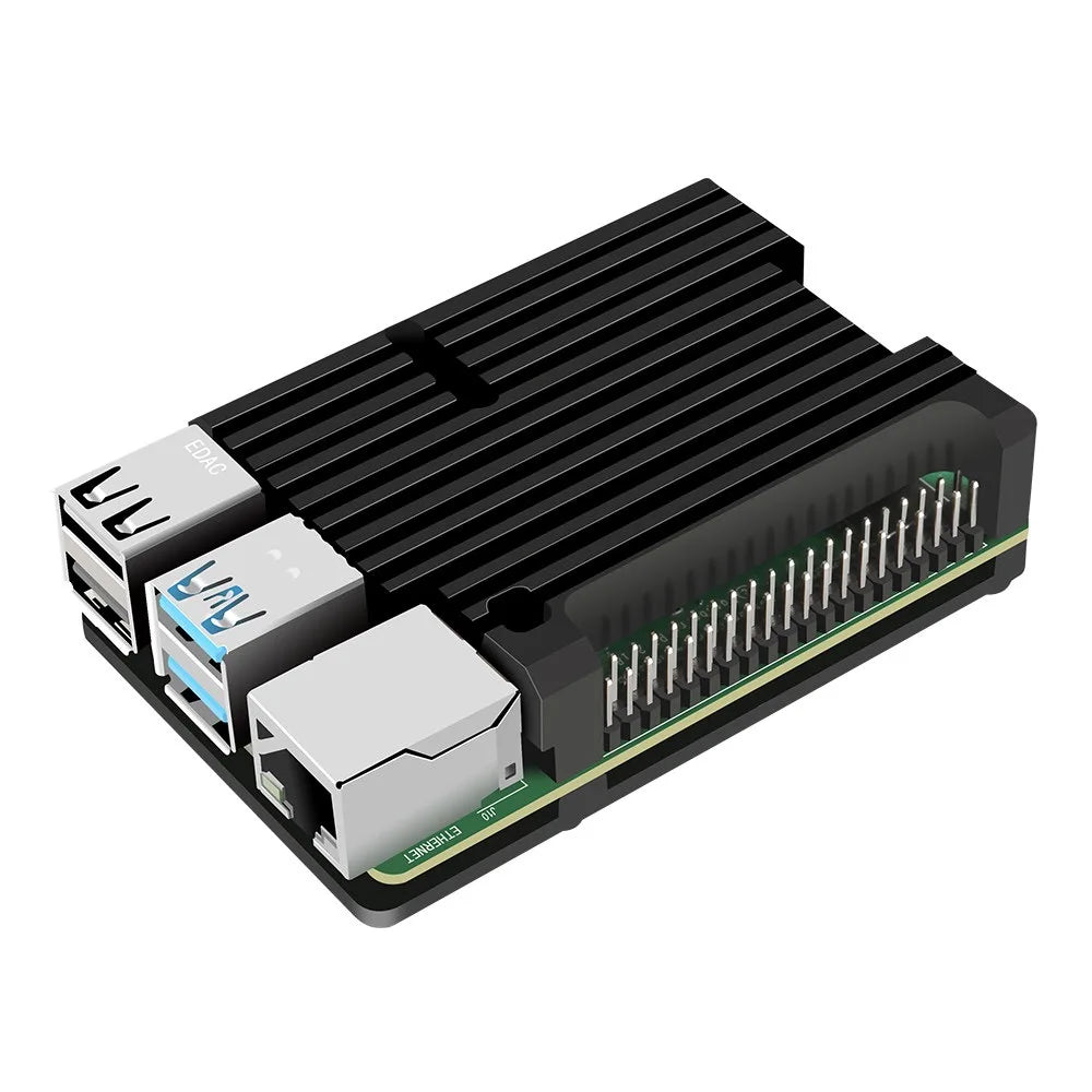 Armor Aluminum Case for Raspberry Pi 4 Model B, Auto Cooling Metal Case with Heatsink Thermal Adhesive for Raspberry 4B