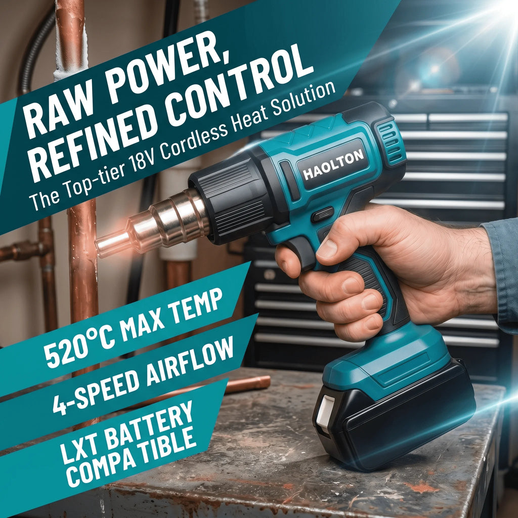 HAOLTON Gun Industrial Handheld Electric Heat Gun Temperatures Heat Gun Cordless Hot Air Adjustable 18V Battery
