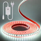 Dimmable LED Strip Light 220V Switch EU Power Dimmer Kit Waterproof 2835 120LEDs/M High Bright Flex Tape Home Decor 0.5M 10M 20M