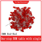 3mm 5mm LED Diode Assorted Kit White Green Red Blue Yellow Orange F3 F5 Leds Light Emitting Diodes Electronic Kit