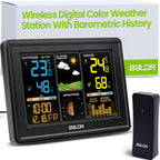 Baldr Weather Station Atomic Digital Alarm Clock Calendar Wireless Humidity Temperature Trend Meter Moon Phase Barometer Sensor