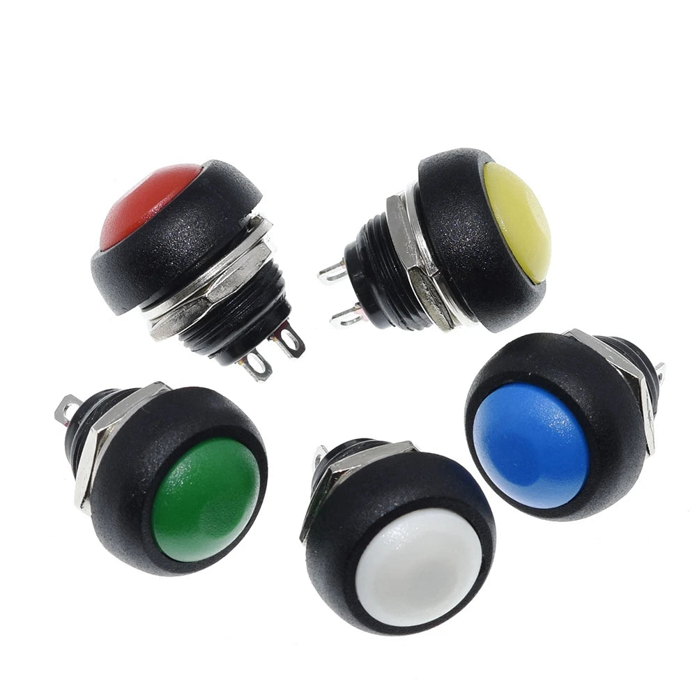 1PACK = 5Pcs Mini 12mm Waterproof Momentary ON/OFF Push Button Round Switch PBS-33B For arduino
