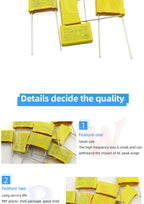 10pcs 275VAC capacitor X2 series 0.01UF ~ 2.2UF Polypropylene film capacitor New 10nf 100nf 150nf 200nf 680nf 470nf 1UF