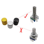 5Pcs 360 Degree Rotary Encoder EC11 Knob 20 Position 5 Pin Button Handle Length 15/20mm With A Built In Push Button Switch