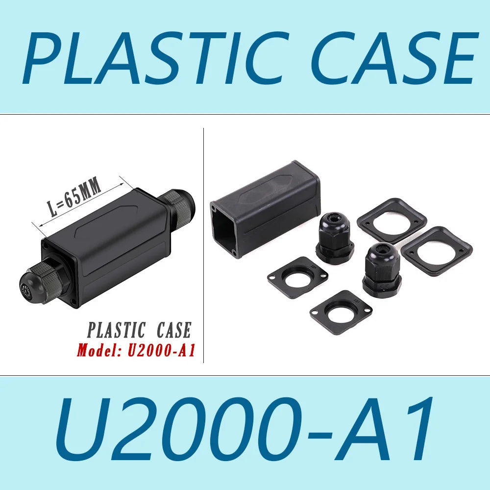 Waterproof Cable Gland Electronic Engineering Box Powercon Couplers Extender Connector Housing Case with 4-8mm PG9 Cable Entry