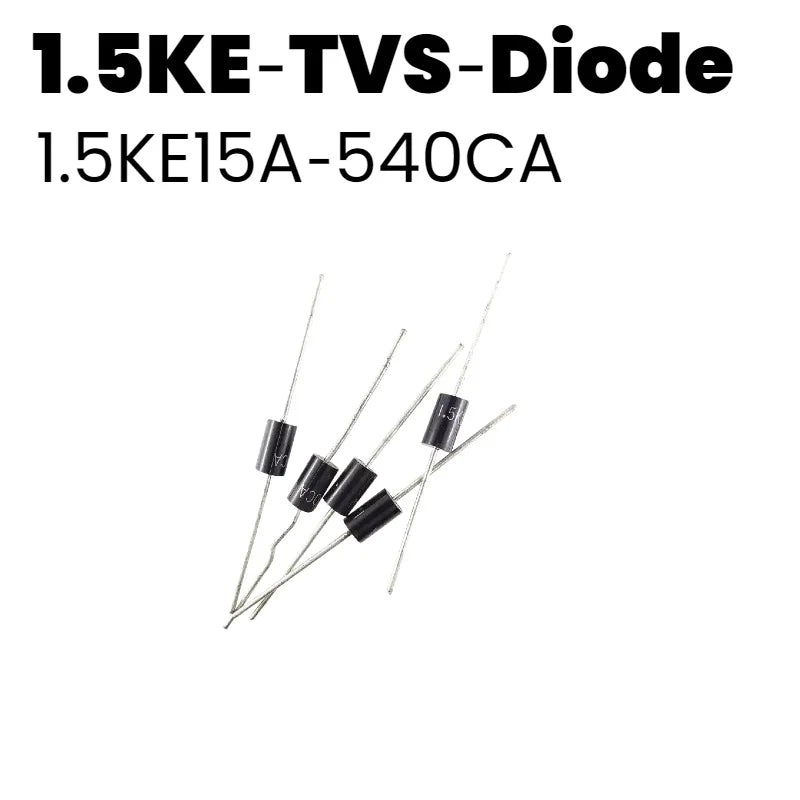 1.5KE Series TVS Diode 1.5KE15A‑36CA Unidirectional Bidirectional Transient Voltage Suppressor DO‑201AD Surge Protection Diode