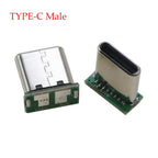 2/5/10/20PCS  USB 3.1 Type C Vertical Patch Board 16pin 4 /2Welding Wire Data Band PCB USB Board Male Head 16P Usb C Connector