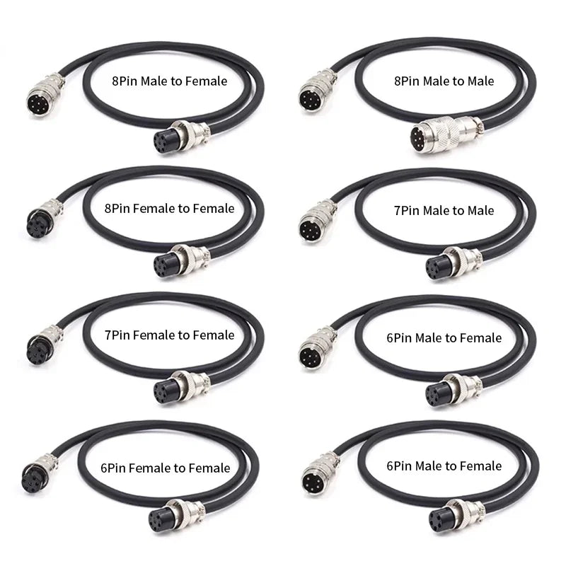 GX16 5pin 6Pin 7Pin 8pin Aviation Plug Connection Cable Male To Female Aviation Extension Line 1-20 Meters Pure Copper Connector