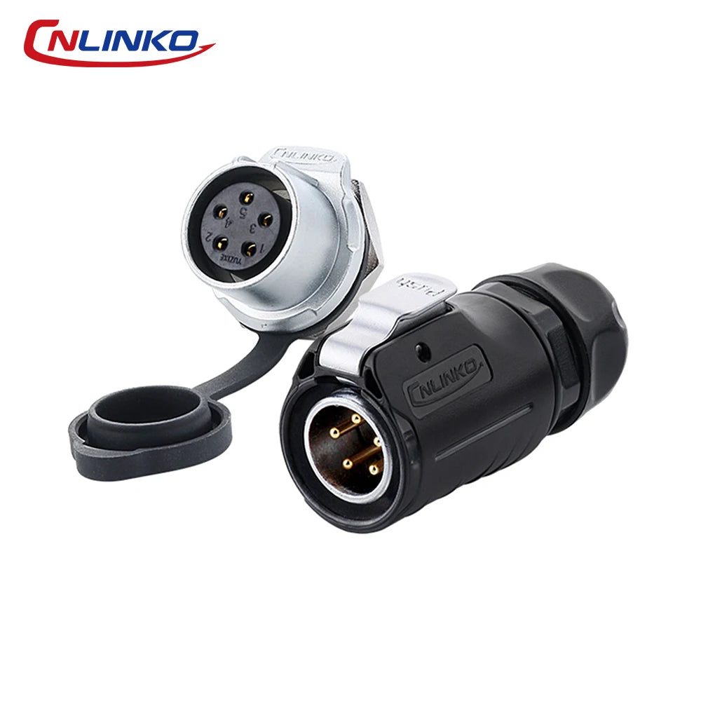CNLINKO M20 Industrial Circular Connector Waterproof IP68 Solder Type Male/Female Set for Energy Storage,Transportation & Marine