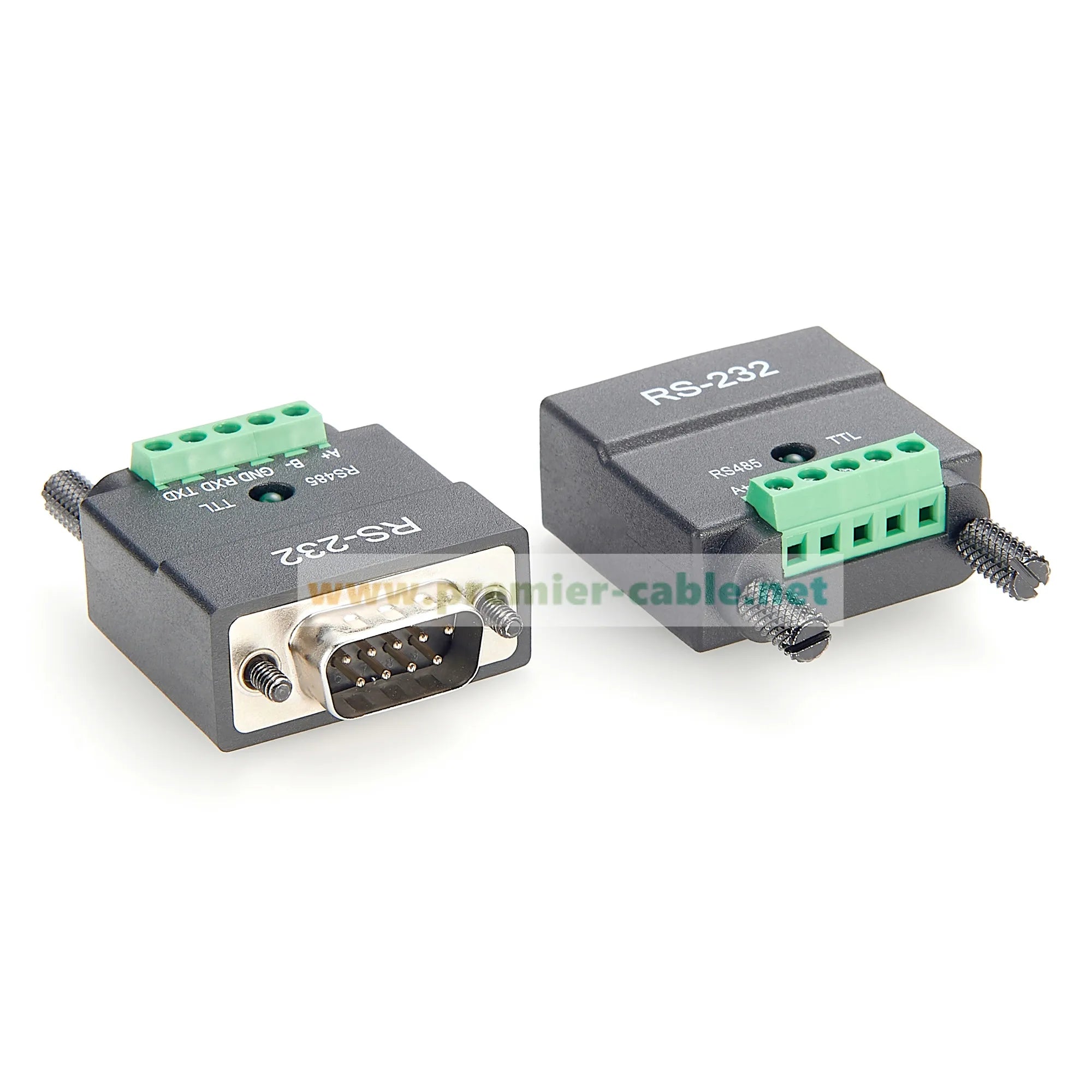 2 In 1 RS232 to RS485/TTL Serial Converter DB9 Male to 5Pin Screw Terminal Block RS232 to 3.3V/5V Interface Signal Adapter